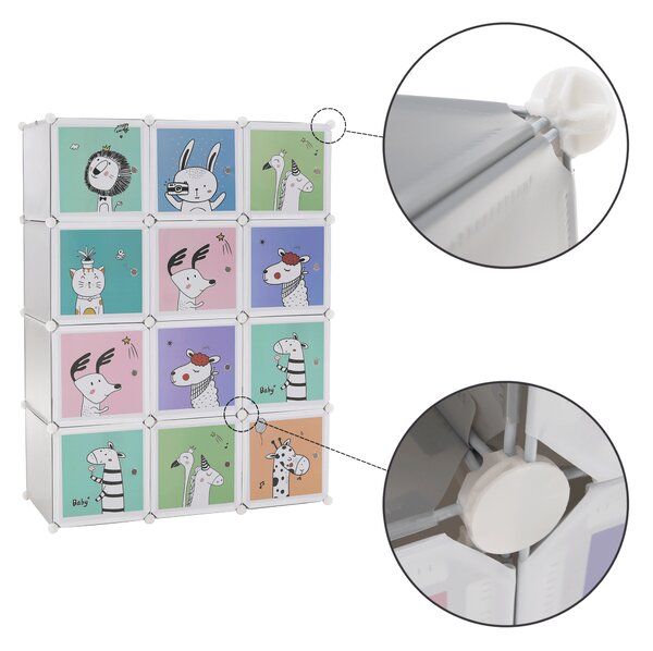 KONDELA Dulap modular pentru copii, gri / model pentru copii, HAKON
