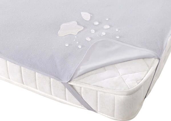 Protectie saltea din frotir, impermeabila, bumbac 100%, dimensiunea 90X200+30 cm, alba