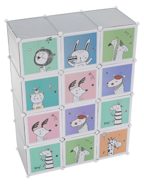KONDELA Dulap modular pentru copii, gri / model pentru copii, HAKON