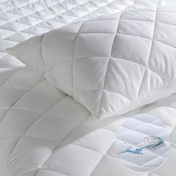 Protectie saltea impermeabila, matlasata ultrasonic, dimensiunea 90x200 cm cu bordura laterala 30 cm, alba