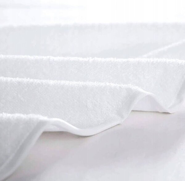 Protectie saltea din frotir, impermeabila, bumbac 100%, dimensiunea 90X200+30 cm, alba