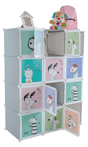 KONDELA Dulap modular pentru copii, gri / model pentru copii, HAKON