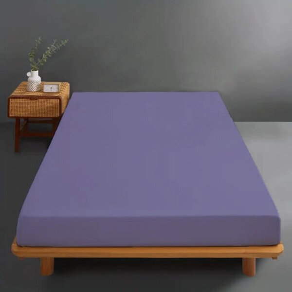 Husa pat tricot, bumbac 100%, dimensiunea 180x200cm, culoare lila
