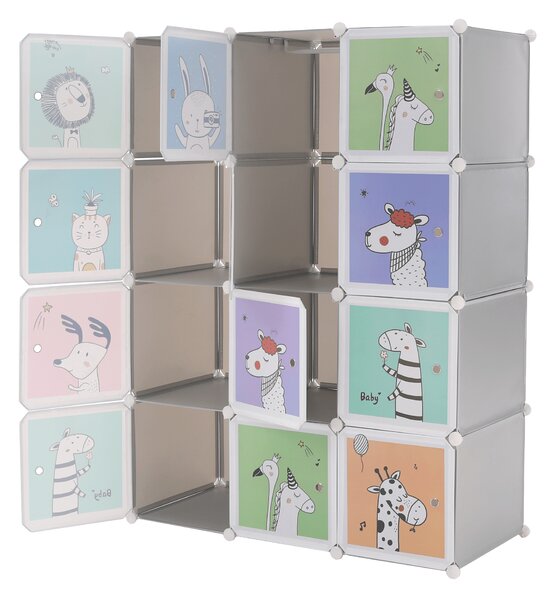 KONDELA Dulap modular pentru copii, gri / model pentru copii, HAKON