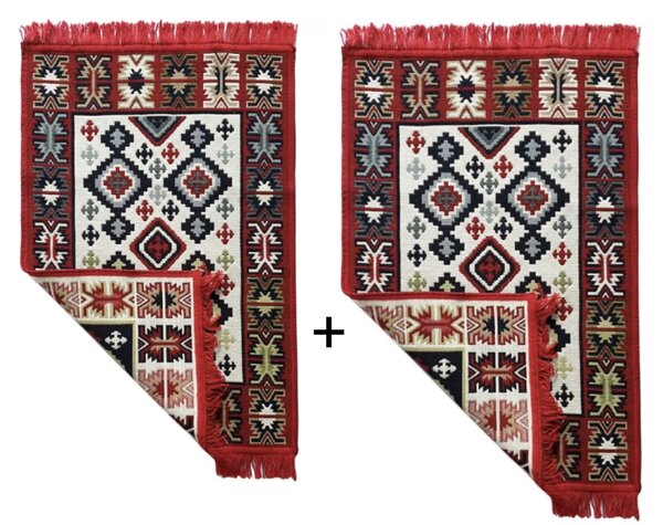 Set 1+1 Covoare traditionale, cu doua fete, dimensiunea 60x120cm, VT1051
