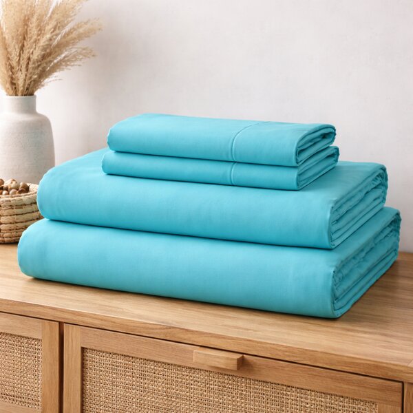 Lenjerie pat King-Size, Bumbac 100% tesatura Ranforce, turcoaz