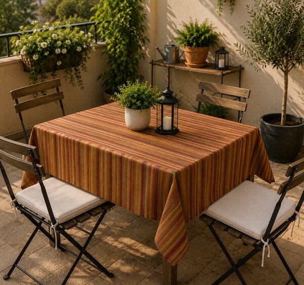 Față de masă pentru terasă și grădină Multicolor, protecție UV, 140x140 cm