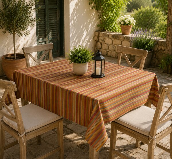 Față de masă pentru terasă și grădină Multicolor, protecție UV, 140x140 cm