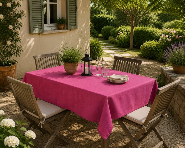 Față de masă pentru terasă și grădină Fucsia, protecție UV, 140x140 cm