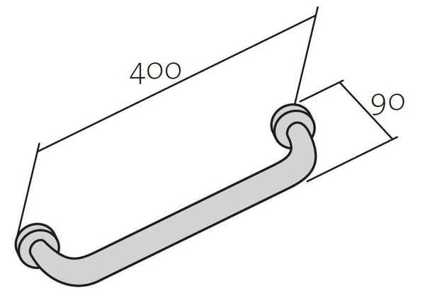 Cersanit Etiuda, suport de perete pana la 120 kg, 40 cm, crom, K97-026