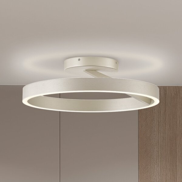 Viokef Plafonieră LED Saturn, Ø 50 cm, culoare crem-argintiu, metal, reglabil, Bej, Camera de zi / sufragerie, Metal, Modern