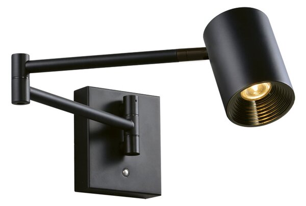 Viokef Aplică de perete cu LED Melina, negru, adâncime 55 cm, metal, dimabil, reglabil, Negru, Camera de zi / sufragerie, Aluminiu, Modern