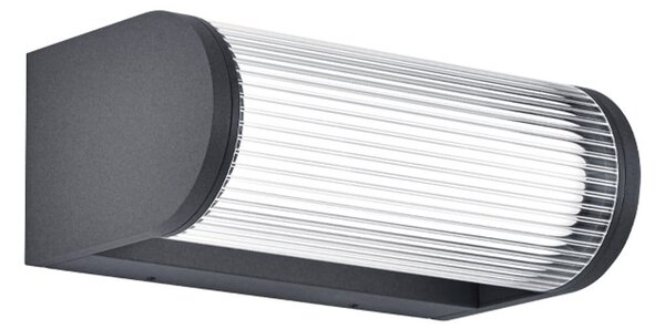 Viokef Lampă LED de exterior Monaco, gri închis, lățime 25 cm, metal, Gri, Aluminiu, Modern