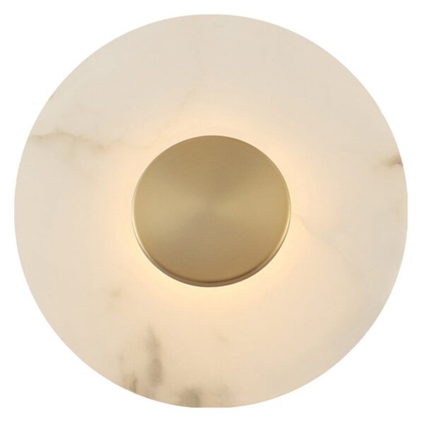 Viokef Aplică de perete cu LED Allison, auriu/alb, Ø 30 cm, metal, Auriu / Alamă, Camera de zi / sufragerie, Plastic