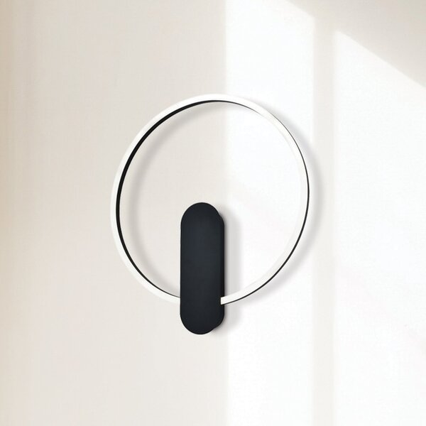 Viokef Aplică de perete cu LED Zaklin, negru nisip, înălțime 45 cm, metal, Negru, Camera de zi / sufragerie, Aluminiu, Modern