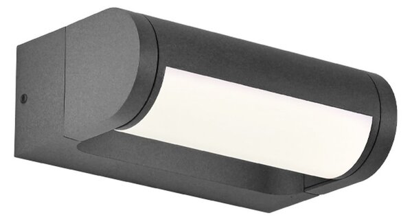 Viokef Lampă de perete pentru exterior cu LED Randal, gri închis, lățime 17 cm, metal, Gri, Aluminiu, Modern