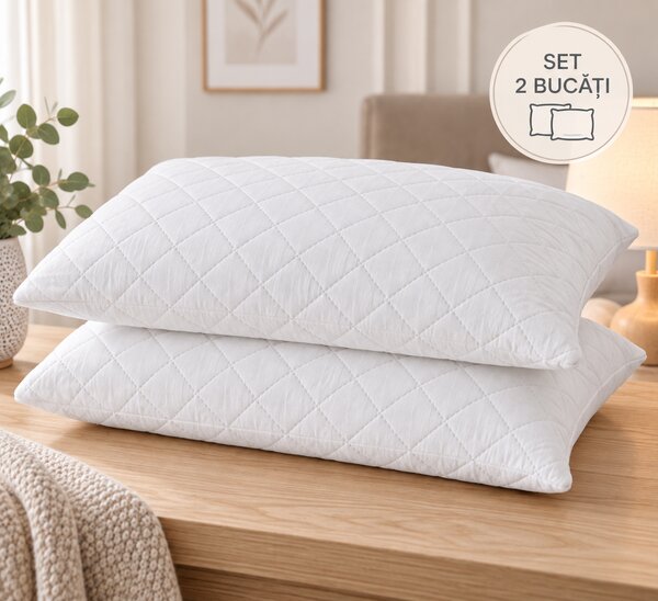 Set 2 Protecții de pernă matlasate și impermeabile, 50x70 cm