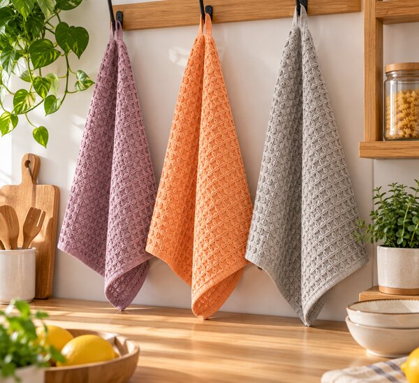 Set 3 Prosoape Bucătărie din Bumbac 100% – Orange, 35x60 cm