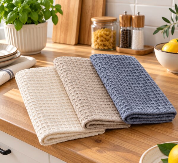 Set 3 Prosoape Bucătărie din Bumbac 100% – Blu, 35x60 cm