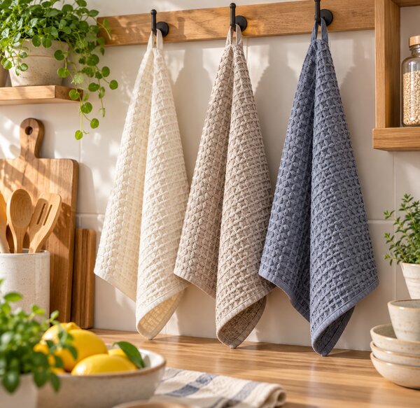 Set 3 Prosoape Bucătărie din Bumbac 100% – Blu, 35x60 cm