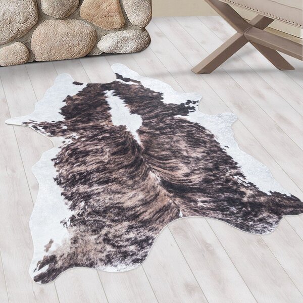 Covor din piele maro închis sintetic 100x135 cm Etosha – Ayyildiz Carpets
