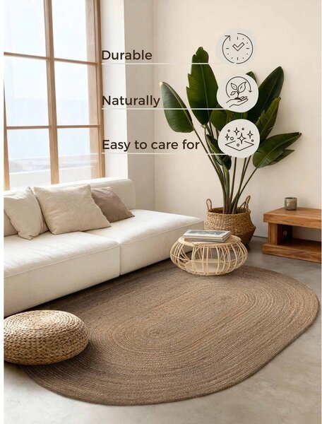 Covor în culoare naturală închisă reversibil/țesut manual din iută 160x230 cm Braided – Hanse Home