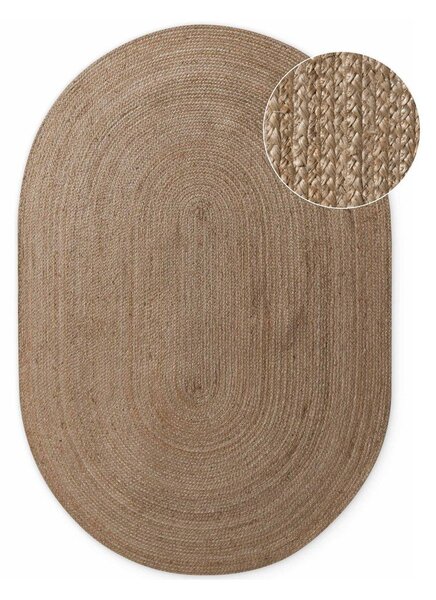 Covor în culoare naturală închisă reversibil/țesut manual din iută 160x230 cm Braided – Hanse Home