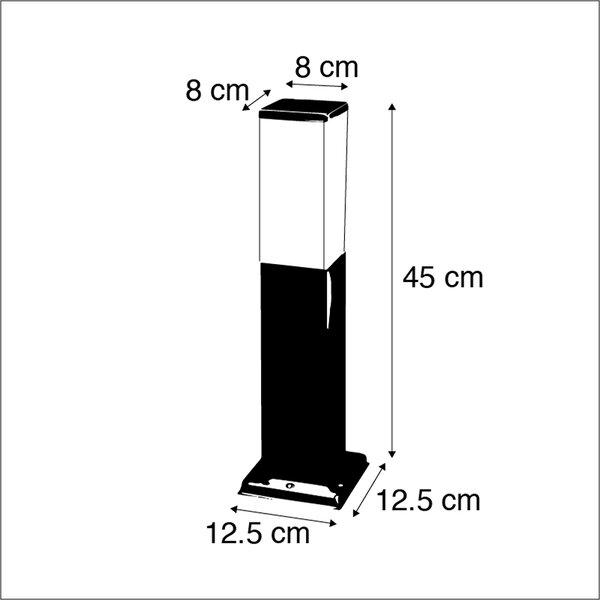 Lampă inteligentă de exterior 45 cm din oțel inclusiv WiFi P45 - Malios