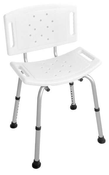 Scaun de dus cu picioare reglabile si spatar, pentru persoane cu dizabilitati, 56x48x85 cm, Comfort