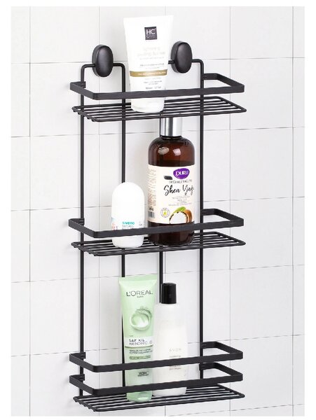 Etajera baie Cover Black, 3 polite, negru