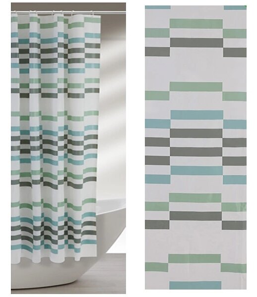 Perdea dus din vinil, model cu linii colorate (Dimensiuni perdea dus: 180x200 cm)