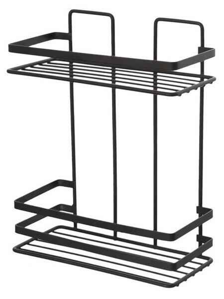 Etajera baie Cover Black, 2 polite, negru