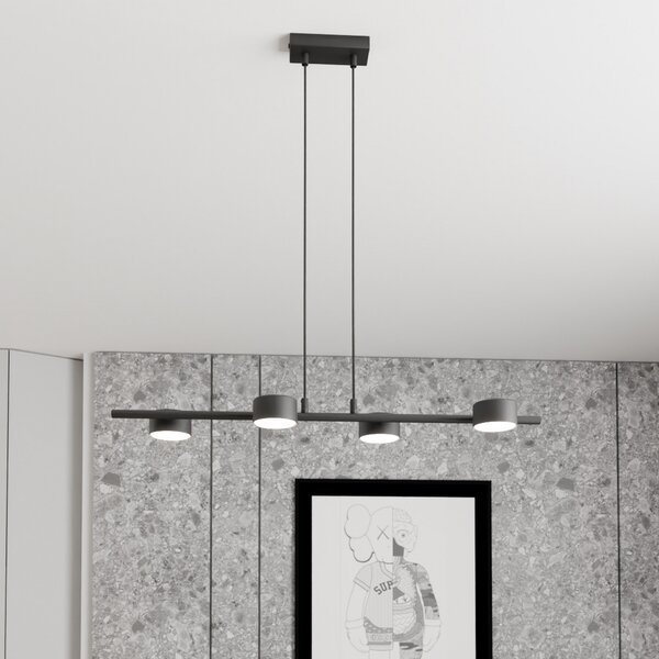 EMIBIG LIGHTING Spot de tavan Sora, lungime 80 cm, metal, 4 becuri., reglabil, Negru, Camera de zi / sufragerie, Metal, Modern