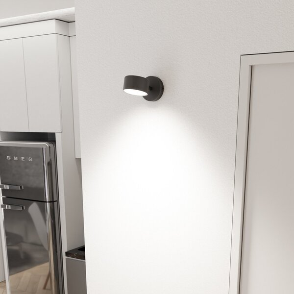 EMIBIG LIGHTING Radiator de perete Sora, proiecție 15 cm, metal, reglabil, Negru, Camera de zi / sufragerie, Metal, Modern