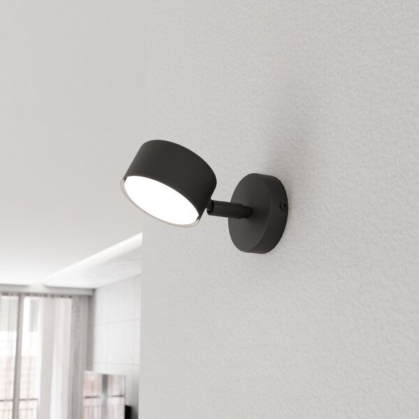 EMIBIG LIGHTING Radiator de perete Sora, proiecție 15 cm, metal, reglabil, Negru, Camera de zi / sufragerie, Metal, Modern