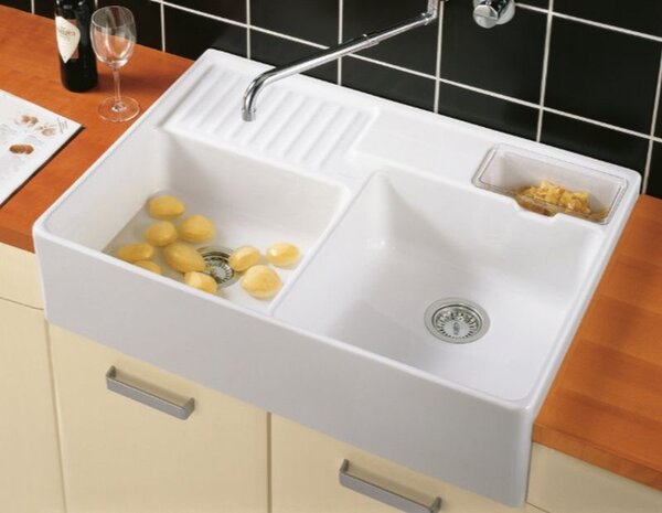 Villeroy & Boch Double-Bowl chiuveta din ceramica 89.5x63 cm alb 632391R1