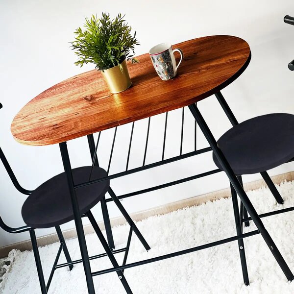 Scaune, Cafea Homs, cadru metal,nuc/negru