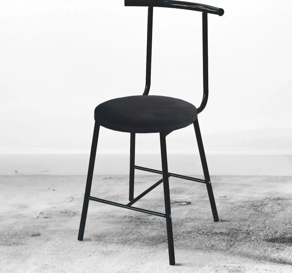 Scaune, Cafea Homs, cadru metal,nuc/negru