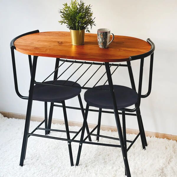 Scaune, Cafea Homs, cadru metal,nuc/negru