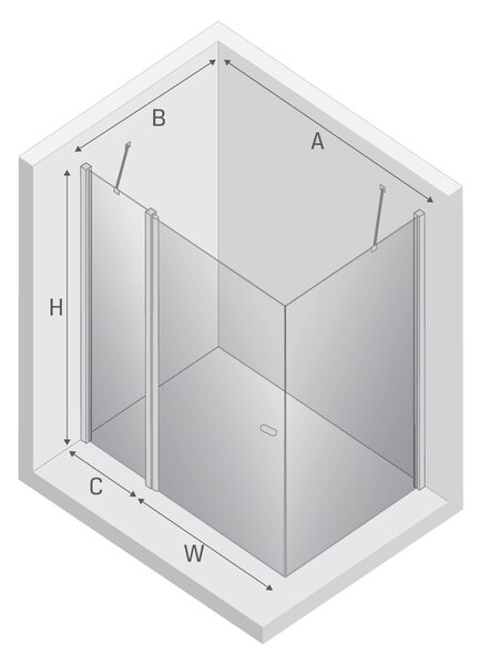 New Trendy New Soleo cabină de duș 90x70 cm dreptunghiular crom luciu/sticlă transparentă K-0649