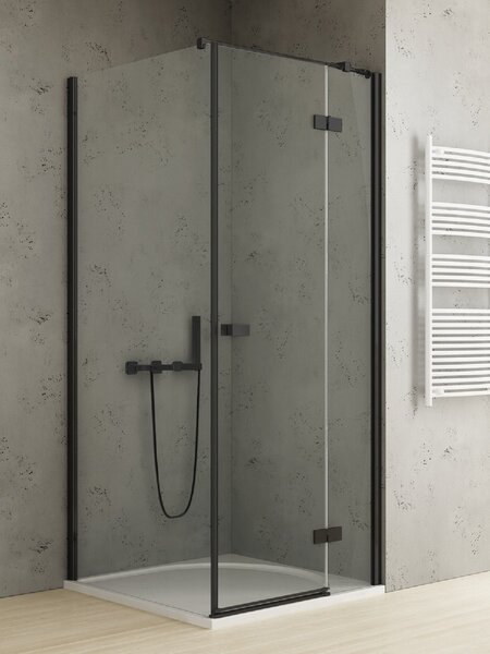 New Trendy Reflexa Black cabină de duș 80x70 cm dreptunghiular negru mat/sticlă transparentă EXK-4913