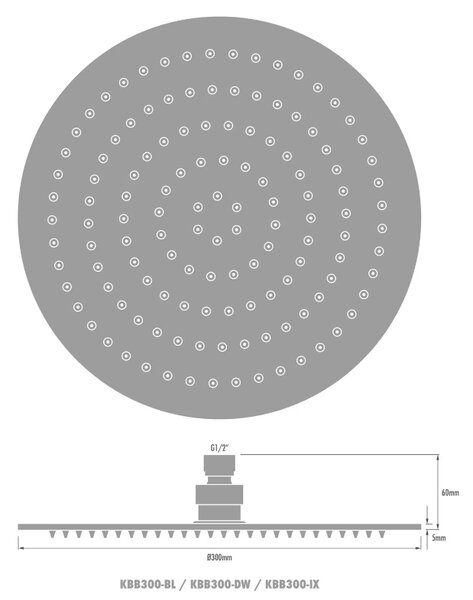 Kronenbach Supra 2.0 cap de duș 30x30 cm rotund negru 153765001904SMN