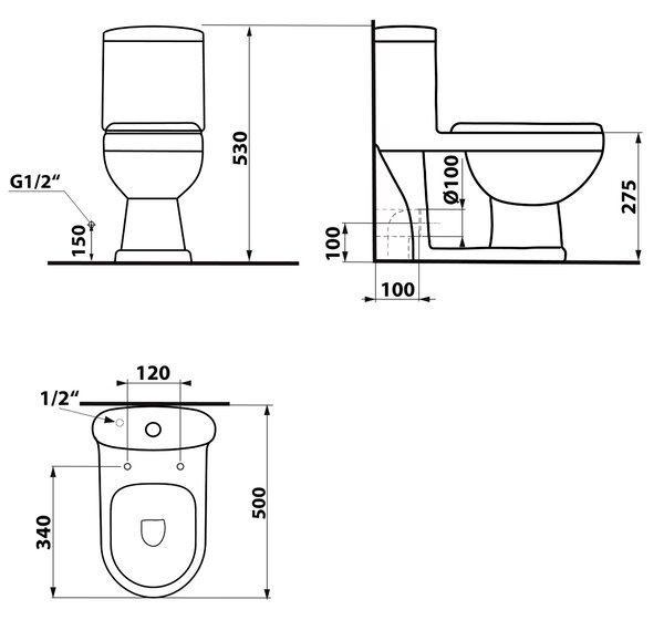 Aqualine Petit compact wc pentru copii alb PT520