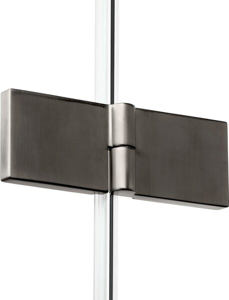 New Trendy New Soleo Gunmetal Brushed cabină de duș 90x90 cm pătrat grafit periat/sticlă transparentă K-2251