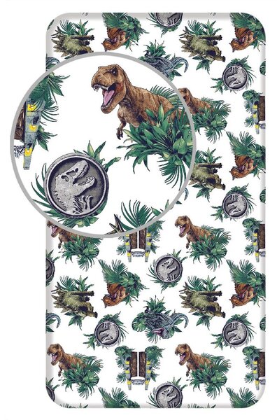 Cearșaf cu elastic cu motiv Jurassic World - 90 x 200 cm
