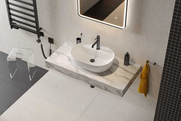 Actima Jima lavoar 51x38.5 cm ovale de blat alb luciu CEAC.2002.510.WH