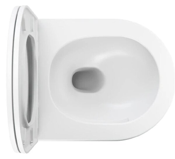 Omnires Ottawa vas wc cu capac soft-close agăţat fără margine cu spălare turbionară alb mat OTTAWASPMWBM