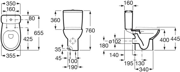 Roca Victoria vas wc compact alb A342V03000