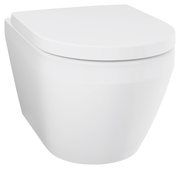 Grohe Euro Ceramic vas wc cu capac soft-close agăţat fără margine cu spălare turbionară alb lucios 102510SH00