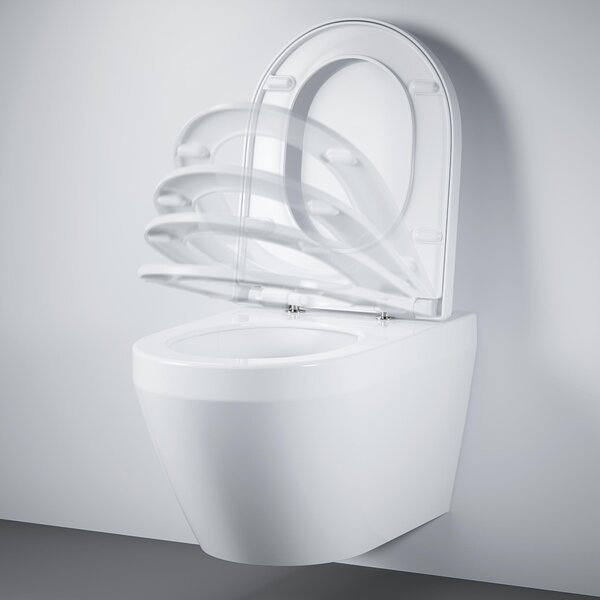 Grohe Euro Ceramic vas wc cu capac soft-close agăţat fără margine cu spălare turbionară alb lucios 102510SH00